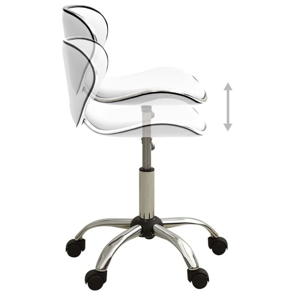 vidaXL Office Chair White and Chrome Faux Leather, Chromed Steel Standard