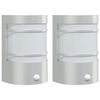 vidaXL Outdoor Wall Light Set of 2 Silver Stainless steel, glass Compact