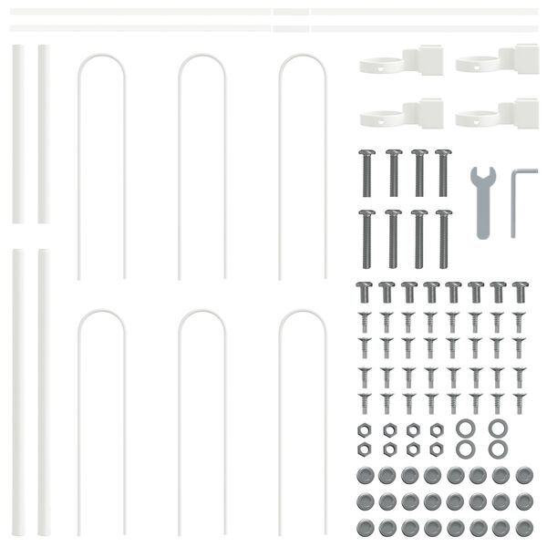 vidaXL Garden Fence White 66.9" x 39.4" Powder-coated steel