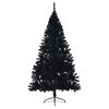 vidaXL Artificial Pre-lit Christmas Tree Black 70.87 in PVC