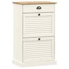vidaXL Shoe Cabinet White Solid pine wood, engineered wood, metal Medium