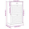 vidaXL Shoe Cabinet White Solid pine wood, engineered wood, metal Medium