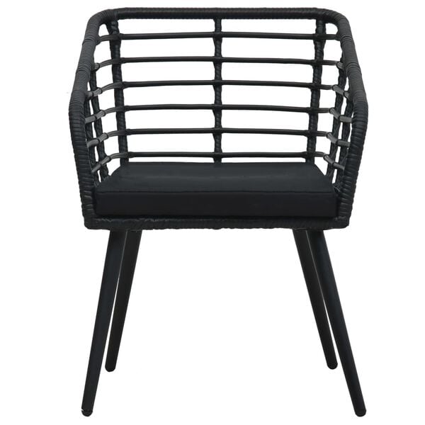 vidaXL Garden Chair Set of 2 Black