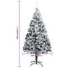 vidaXL Artificial Christmas Tree Green with flocked snow PVC, steel 7.9 ft