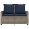 vidaXL Garden Sofa Grey PE rattan, powder-coated steel, tempered glass