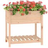 vidaXL Planter Natural Wood Solid Pine Wood Medium Durable Planter