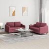 vidaXL Sofa Set Wine Red Fabric (100% polyester), Metal, Textilene, Plywood