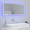 vidaXL Mirror High gloss white Engineered wood, acrylic