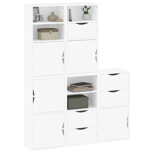 vidaXL Side Cabinet White Solid pine wood, engineered wood Standard