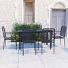 vidaXL Garden Dining Set Black Powder-coated steel, glass, cotton rope