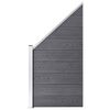 vidaXL WPC Fence Set 6 Square + 1 Slanted 448"x73.2" Gray