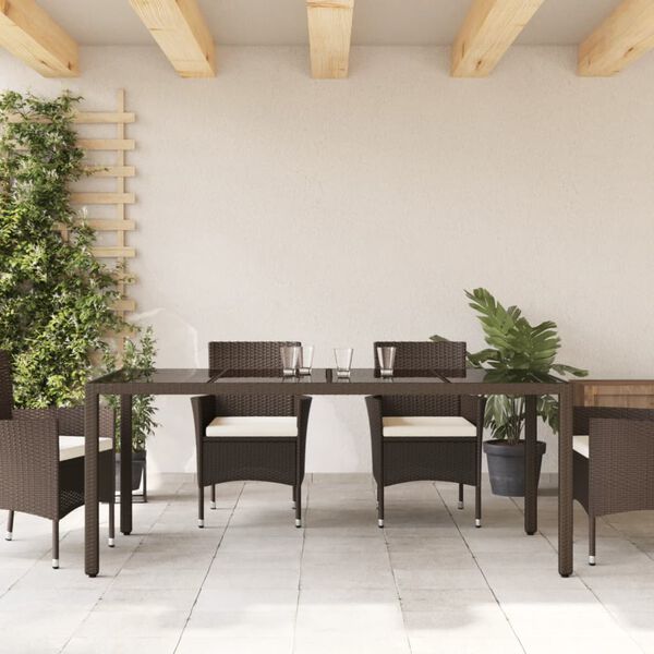 vidaXL Garden Table Set of 4 Brown PE Rattan Medium Durable