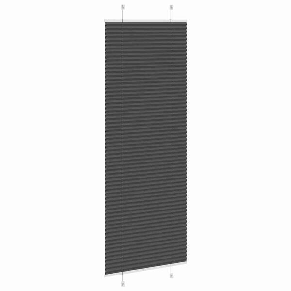 vidaXL Pleated Blind Black Polyester 28 x 79 in Adjustable Height