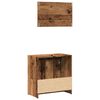 vidaXL Bathroom Furniture Set Old wood Engineered wood, glass Standard