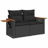 vidaXL Garden Sofa Set with Cushion 13 pcs Black Poly Rattan