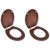 vidaXL Toilet Seats with Lids 2 pcs MDF Brown (2x140803)