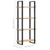 vidaXL 4-Tier Bookcase 31.5"x15.7"x70.9" Rough Mango Wood