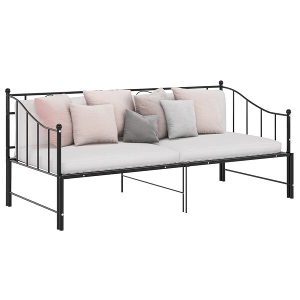 vidaXL Sofa Bed Frame Black Powder-coated metal Twin