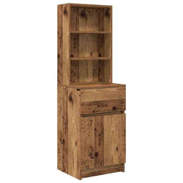 vidaXL Bedside Cabinet Old wood Engineered wood Extra Tall