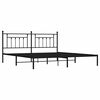 vidaXL Bed Frame Black Powder-Coated Steel Double Bed Frame