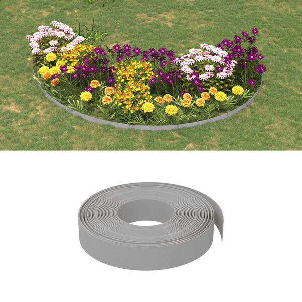 vidaXL Garden Edgings 2 pcs Gray 32.8' 3.9" Polyethylene