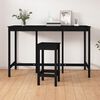 vidaXL Bar Table Black Solid pine wood Large Bar Table Rectangular