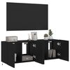 vidaXL TV Wall Cabinet Set of 2 Black Engineered wood TV Wall Cabinet