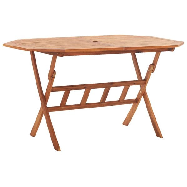 vidaXL Garden Table Brown Solid Acacia wood 53.1x33.5x29.5 in Foldable
