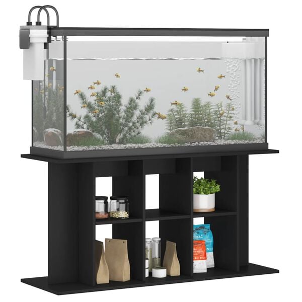 vidaXL Aquarium Stand Black Engineered wood Large Storage