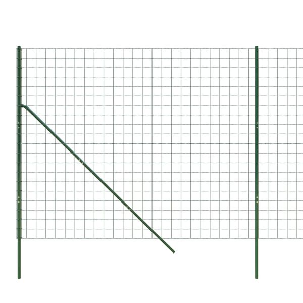 vidaXL Wire Mesh Fence Green 4.6x32.8' Galvanised Steel