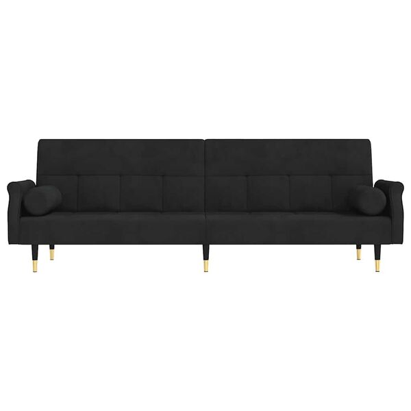 vidaXL Sofa Bed Black Velvet Standard