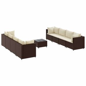 vidaXL Patio Lounge Set Set of 8 Brown, Cream White