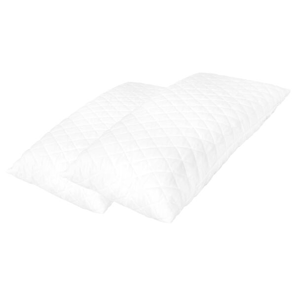 vidaXL Pillow Set of 2 White Memory foam bits, Polyester Large Pillow