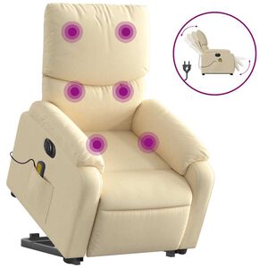 vidaXL Electric Stand Up Massage Recliner Chair Cream
