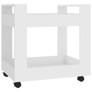 vidaXL Desk Trolley White 23.6x17.7x23.6" Engineered Wood