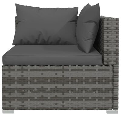 vidaXL 13 Piece Garden Lounge Set with Cushions Poly Rattan Gray