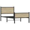 vidaXL Bed Frame Sonoma Oak Steel Twin Bed Frame Rectangular Modern
