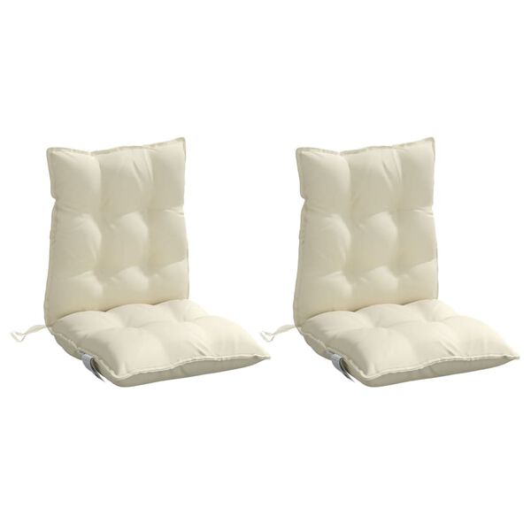vidaXL Lowback Chair Cushion Set of 2 Cream Oxford fabric 39.4 x 19.7 in