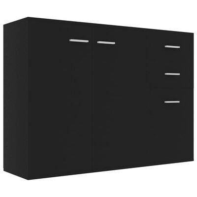 vidaXL Sideboard Black 41.3"x11.8"x29.5" Engineered Wood