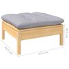 vidaXL Garden Lounge Set Gray, Natural Wood Solid Pine Wood, Polyester