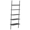 vidaXL Leaning Shelf Black Engineered wood, steel 5-Tier