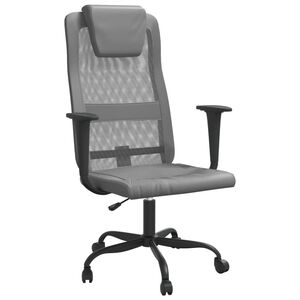 vidaXL Office Chair Grey Mesh fabric and faux leather Standard
