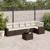 vidaXL Garden Sofa Set Brown, Cream White