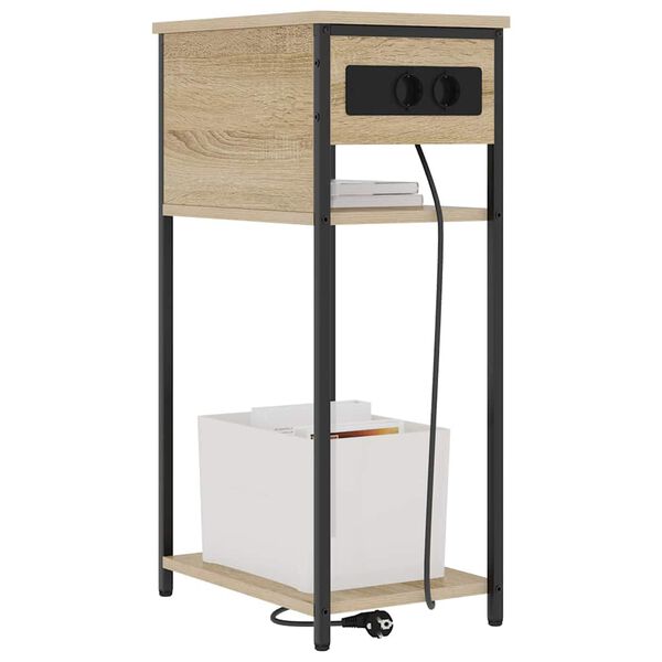 vidaXL Bedside Cabinet Sonoma Oak 16.14 x 11.02 x 29.92 in