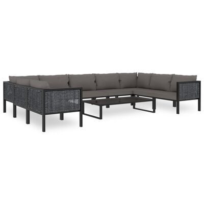 vidaXL Sectional Corner Sofa with Right Armrest Poly Rattan Anthracite