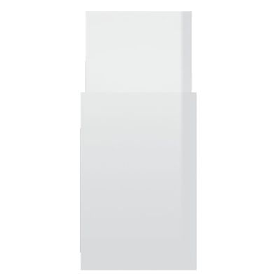 vidaXL Side Cabinet High Gloss White 23.6"x10.2"x23.6" Engineered Wood