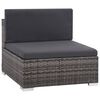 vidaXL Rattan Sofa Set Grey and Dark Grey PE Rattan and Powder-Coated Steel