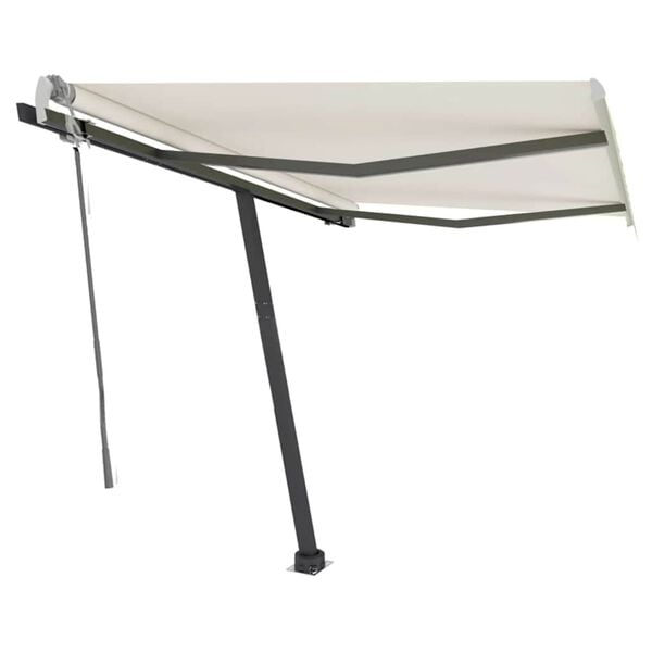 vidaXL Freestanding Manual Retractable Awning 118.1"x98.4" Cream