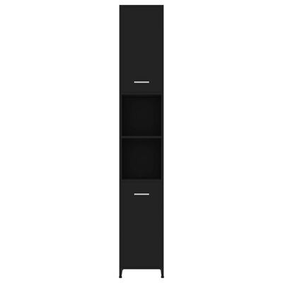 vidaXL Bathroom Cabinet Black 11.8"x11.8"x72.2" Engineered Wood