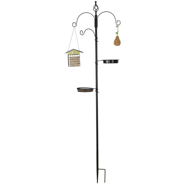 Esschert Design Bird Feeder Station Black Mild Steel Large Hooks